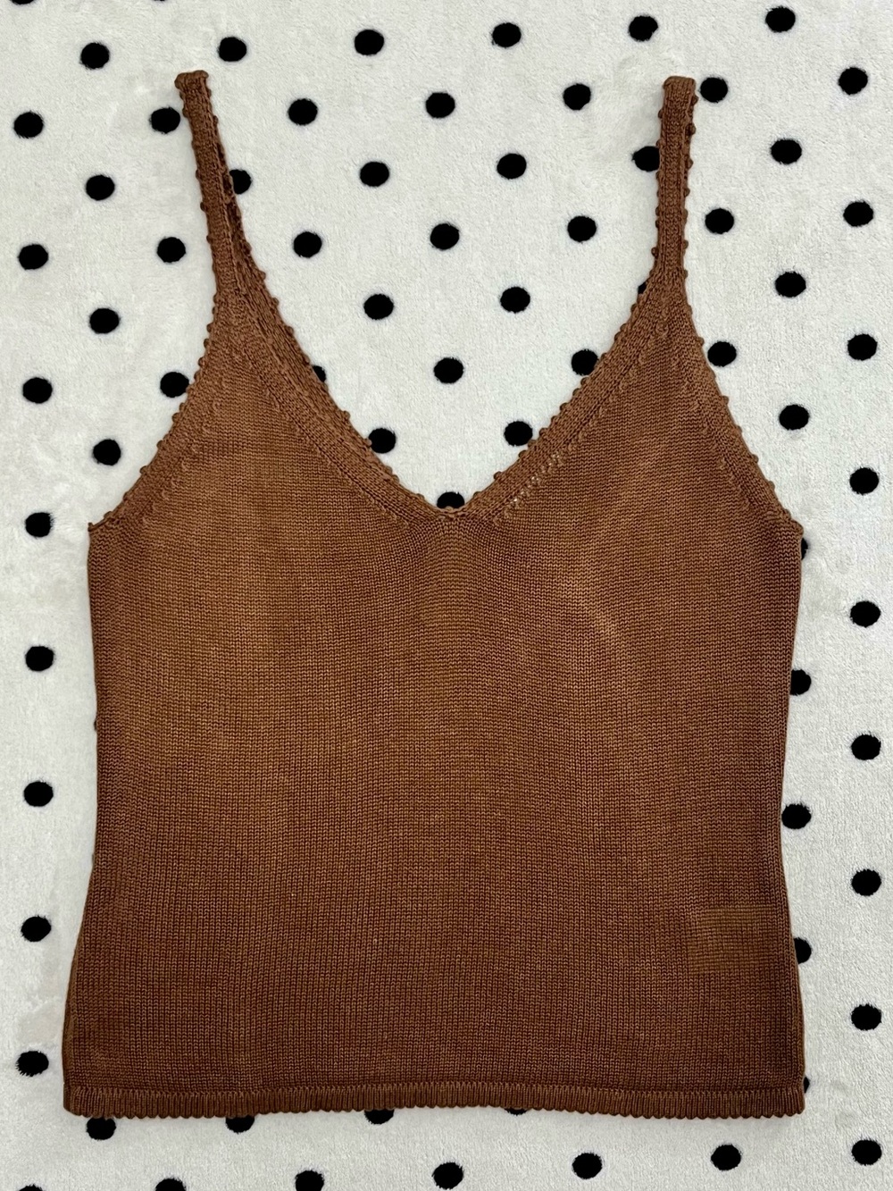 Reformation Wisteria Knit Cami Top in Toffee Brown Size XS